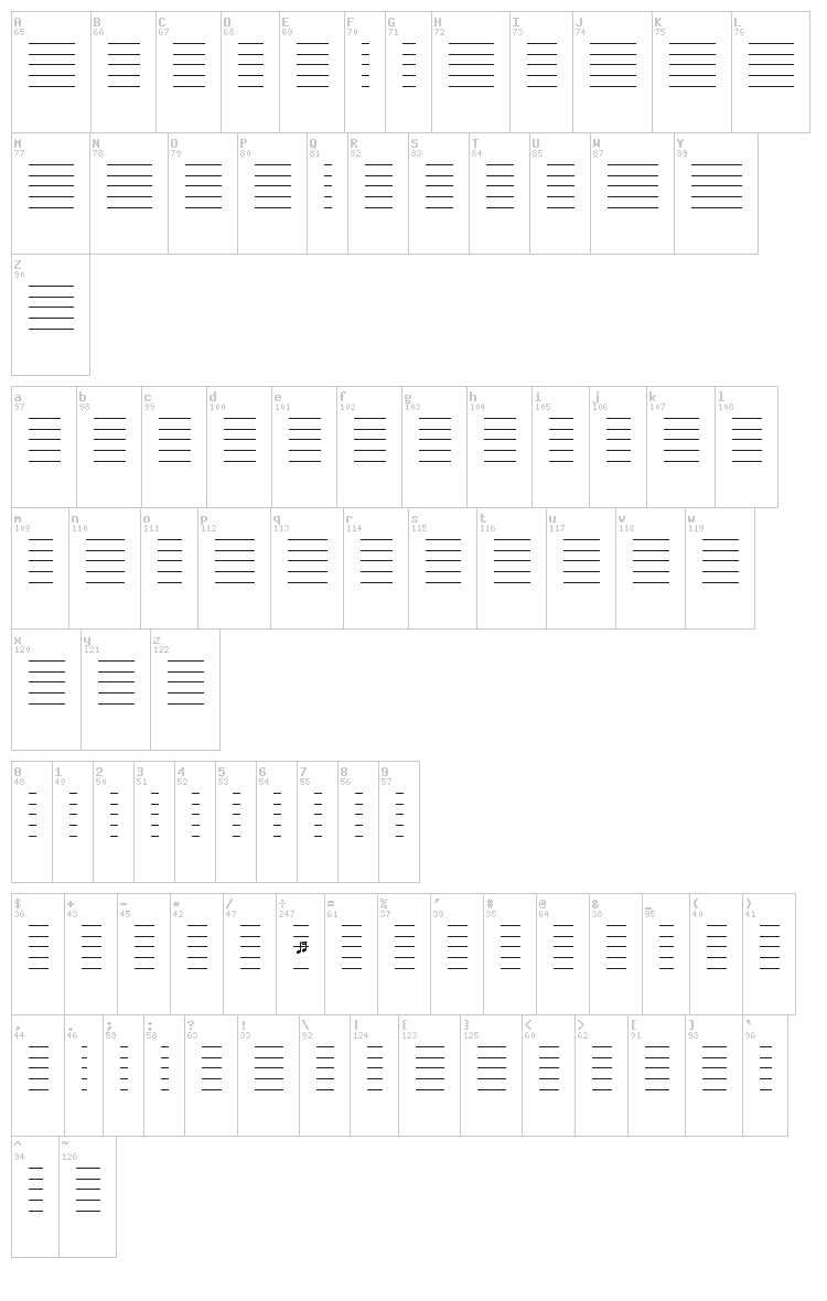 Musiker font map